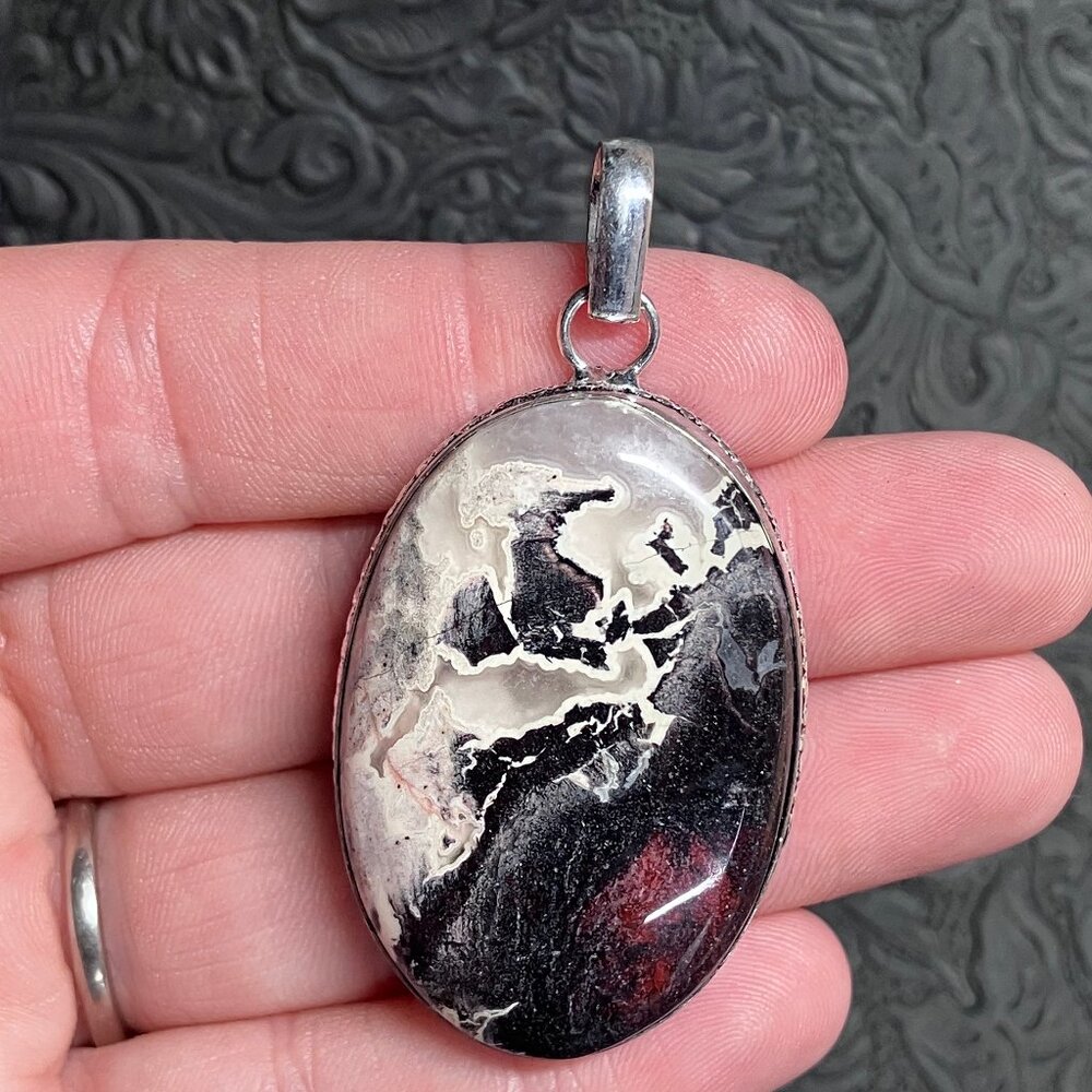 Stunning Brecciated Jasper Stone Pendant Crystal Jewelry - Picture 3 of 8